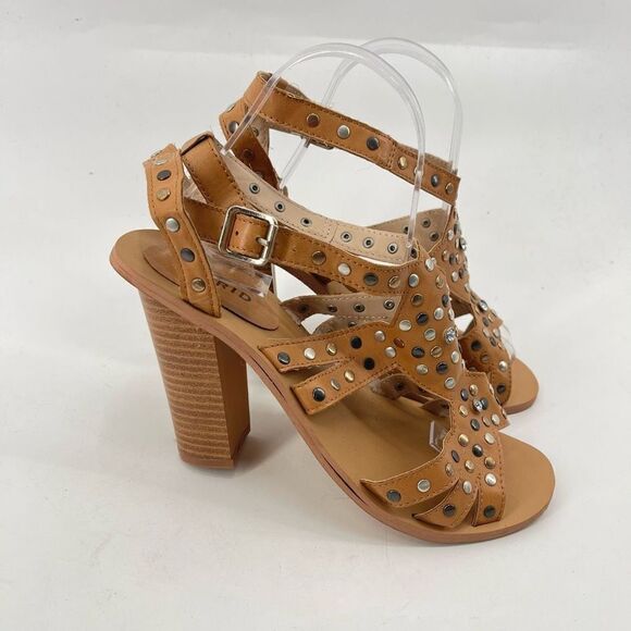 Torrid Womens Heels Strappy Sandals Metal Embellishment Brown Camel Size 8 - Picture 4 of 15